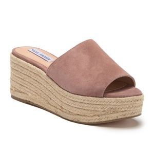 Steve Madden Rorie Wedge Sandal Tan Suede - NEW